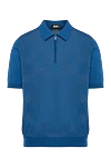 Zilli Men's blue cotton polo - geometric pattern. 100% cotton. Closure: buttons. Country of manufacture: Italy. Care: specialized cleaning - photo 1