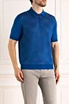 Zilli Men's blue cotton polo shirt - geometric pattern. 100% cotton. Closure: buttons. Country of manufacture: Italy. Care: specialized cleaning - photo 3