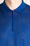 Zilli Men's blue cotton polo - geometric pattern. 100% cotton. Closure: buttons. Country of manufacture: Italy. Care: specialized cleaning - photo 5