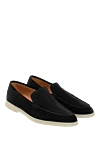 Cesare di Napoli Black men's suede loafers - contrast sole. 100% suede. Country of manufacture: Italy. Care: specialized cleaning - photo 3