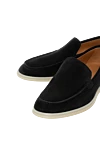 Cesare di Napoli Black men's suede loafers - contrast sole. 100% suede. Country of manufacture: Italy. Care: specialized cleaning - photo 5