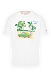 MC2 Saint Barth Men's white cotton T-shirt with print - beach pattern, brand logo. Composition:100% cotton. Country of manufacture: Italy. Care: specialized cleaning - photo 1