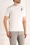 MC2 Saint Barth Men's white T-shirt made of cotton - Mickey Mouse drawing, brand logo. Composition:100% cotton. Country of manufacture: Italy. Care: specialized cleaning - photo 3