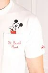 MC2 Saint Barth Men's white T-shirt made of cotton - Mickey Mouse drawing, brand logo. Composition:100% cotton. Country of manufacture: Italy. Care: specialized cleaning - photo 5