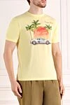 MC2 Saint Barth Men's yellow T-shirt made of cotton - drawing car. Composition:100% cotton. Country of manufacture: Italy. Care: specialized cleaning - photo 3