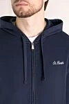 MC2 Saint Barth Men's sports jacket, blue, cotton - brand logo. hood. Composition:100% cotton. zipper, drawstring. two side pockets. Country of manufacture: Italy. Care: specialized cleaning - photo 5