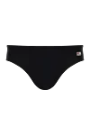 MC2 Saint Barth Men's black swimming trunks made of polyamide and elastane. - brand logo. 80% polyamide, 20% elastane. Country of manufacture: Italy. Care: specialized cleaning - photo 1