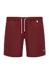 Loro Piana Men's burgundy polyester beach shorts. - brand logo. 100% polyester. Closure: drawstring. two side pockets, one back pocket. Country of manufacture: Italy. Care: specialized cleaning - photo 1