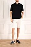 Поло мужское синее из хлопка Loro Piana - 100% хлопок. пуговицы. Страна производитель: Италия. Уход: специализированная чистка - фото 2