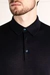 Loro Piana Поло мужское синее из хлопка - 100% хлопок. пуговицы. Страна производитель: Италия. Уход: специализированная чистка - фото 5