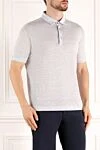 Loro Piana Men's gray linen polo shirt - 100% linen. Closure: buttons. Country of manufacture: Italy. Care: specialized cleaning - photo 3