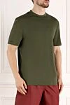 Loro Piana Men's green T-shirt made of cotton - 100% cotton. Country of manufacture: Italy. Care: specialized cleaning - photo 3