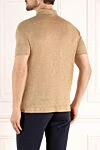 Men's beige linen polo shirt Loro Piana - 100% linen. Closure: buttons. Country of manufacture: Italy. Care: specialized cleaning - photo 4