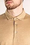 Loro Piana Men's beige linen polo shirt - 100% linen. Closure: buttons. Country of manufacture: Italy. Care: specialized cleaning - photo 5