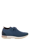 Loro Piana Men's blue wool sneakers - contrast sole. 100% wool. Closure: laces. Country of manufacture: Italy. Care: specialized cleaning - photo 1