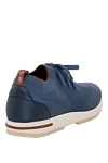 Men's blue wool sneakers Loro Piana - contrast sole. 100% wool. Closure: laces. Country of manufacture: Italy. Care: specialized cleaning - photo 4