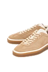 Loro Piana Women's beige suede sneakers. - contrast sole. 100% suede. Closure: laces. Country of manufacture: Italy. Care: specialized cleaning - photo 5