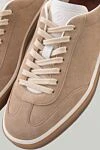 Loro Piana Women's beige suede sneakers. - contrast sole. 100% suede. Closure: laces. Country of manufacture: Italy. Care: specialized cleaning - photo 7