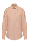 Loro Piana Women's pink linen shirt - 100% linen. Closure: buttons. one chest pocket. Country of manufacture: Italy. Care: specialized cleaning - photo 1