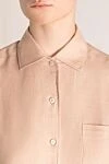 Loro Piana Women's pink linen shirt - 100% linen. Closure: buttons. one chest pocket. Country of manufacture: Italy. Care: specialized cleaning - photo 5