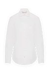 Loro Piana Women's white linen shirt - 100% linen. Closure: buttons. one chest pocket. Country of manufacture: Italy. Care: specialized cleaning - photo 1