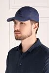 Men's blue cap made of linen Loro Piana - brand logo. 100% linen. Country of manufacture: Italy. Care: specialized cleaning - photo 2