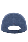 Men's blue cap made of linen Loro Piana - brand logo. 100% linen. Country of manufacture: Italy. Care: specialized cleaning - photo 4