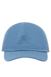 Loro Piana Men's blue cap made of cotton - brand logo. 100% cotton. Country of manufacture: Italy. Care: specialized cleaning - photo 1