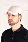 Men's pink cap made of cotton Loro Piana - brand logo. 100% cotton. Country of manufacture: Italy. Care: specialized cleaning - photo 2