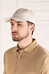 Beige cap made of cotton and linen Loro Piana - brand logo. 59% cotton, 41% linen. Country of manufacture: Italy. Care: specialized cleaning - photo 2