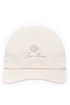 Loro Piana Men's beige cap made of cotton - brand logo. 100% cotton. Country of manufacture: Italy. Care: specialized cleaning - photo 1