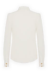 Women's white silk blouse Balmain - branded buttons. 100% silk. Closure: buttons. two chest pockets. Country of manufacture: Italy. Care: specialized cleaning - photo 6