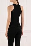 Women's top black Balmain - brand logo. 39% cotton, 39% modal, 12% elastane, 10% polyamide. Country of manufacture: Italy. Care: specialized cleaning - photo 4