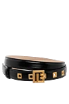 Balmain Women's black genuine leather belt with logo - buckle with brand logo. 100% genuine leather. buckle. Country of manufacture: Italy. Care: specialized cleaning - photo 1