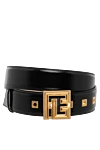 Balmain Women's black genuine leather belt with logo - buckle with brand logo. 100% genuine leather. buckle. Country of manufacture: Italy. Care: specialized cleaning - photo 1