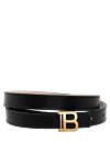 Balmain Women's black belt made of genuine leather - buckle with brand logo. 100% genuine leather. buckle. Country of manufacture: Italy. Care: specialized cleaning - photo 1