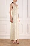 P.A.R.O.S.H. Beige polyamide and elastane maxi dress with sequins - sequins. 90% polyamide, 10% elastane. Country of manufacture: Italy. Care: specialized cleaning - photo 3