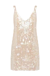 P.A.R.O.S.H. Beige polyamide and elastane mini dress with sequins - sequins. 90% polyamide, 10% elastane. Country of manufacture: Italy. Care: specialized cleaning - photo 1