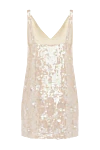 P.A.R.O.S.H. Beige polyamide and elastane mini dress with sequins - sequins. 90% polyamide, 10% elastane. Country of manufacture: Italy. Care: specialized cleaning - photo 7