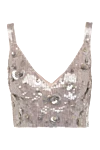 P.A.R.O.S.H. Women's gray top made of polyamide and elastane - sequins. 90% polyamide, 10% elastane. Country of manufacture: Italy. Care: specialized cleaning - photo 1