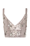 Women's gray top made of polyamide and elastane P.A.R.O.S.H. - sequins. 90% polyamide, 10% elastane. Country of manufacture: Italy. Care: specialized cleaning - photo 6