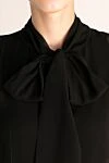 P.A.R.O.S.H. Black polyester women's blouse. - scarf. 100% polyester. Closure: buttons. Country of manufacture: Italy. Care: specialized cleaning - photo 5