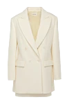 P.A.R.O.S.H. Women's suit with a skirt white - 53% polyester, 43% wool, 4% elastane. Closure: buttons. two side pockets, one chest pocket. Country of manufacture: Italy. Care: specialized cleaning - photo 1