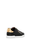 Black women's snickers made of genuine leather Dolce & Gabbana - brand logo, contrast sole. 100% genuine leather. Closure: laces. Country of manufacture: Italy. Care: specialized cleaning - photo 4