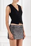 Zimmermann Women's black wool and viscose vest with four buttons - 65% wool, 35% viscose. button. two side pockets. Country of manufacture: Italy. Care: specialized cleaning - photo 3
