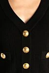 Balmain Women's black suit with a skirt made of viscose and polyester - Decor large branded buttons. 83% viscose, 17% polyester. buttons, zipper. Country of manufacture: Italy. Care: specialized cleaning - photo 5