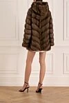 Women's beige sable fur coat with a hood Giorgio Magnani - 100% sable. Closure: buttons. two side pockets. Country of manufacture: Italy. Care: specialized cleaning - photo 4