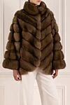 Giorgio Magnani Women's beige sable fur coat - 100% sable. Closure: buttons. two side pockets. Country of manufacture: Italy. Care: specialized cleaning - photo 3