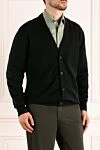 Loro Piana Black cashmere cardigan for men - 100% cashmere. Closure: buttons. Country of manufacture: Italy. Care: specialized cleaning - photo 3