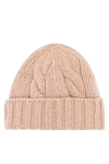 Loro Piana Women's beige cashmere hat - textured pattern. 100% cashmere. Country of manufacture: Italy. Care: specialized cleaning - photo 3